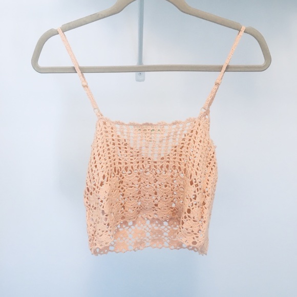 SOLD Melon Crochet Top XS - Picture 3 of 4